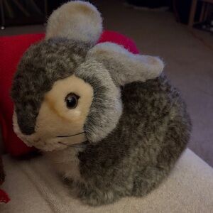 Steiff Gray and Cream Plush Bunny Toy